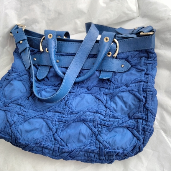 Stuart weitzman  blue leather and embroidered  hobo luxury bag - Picture 14 of 16